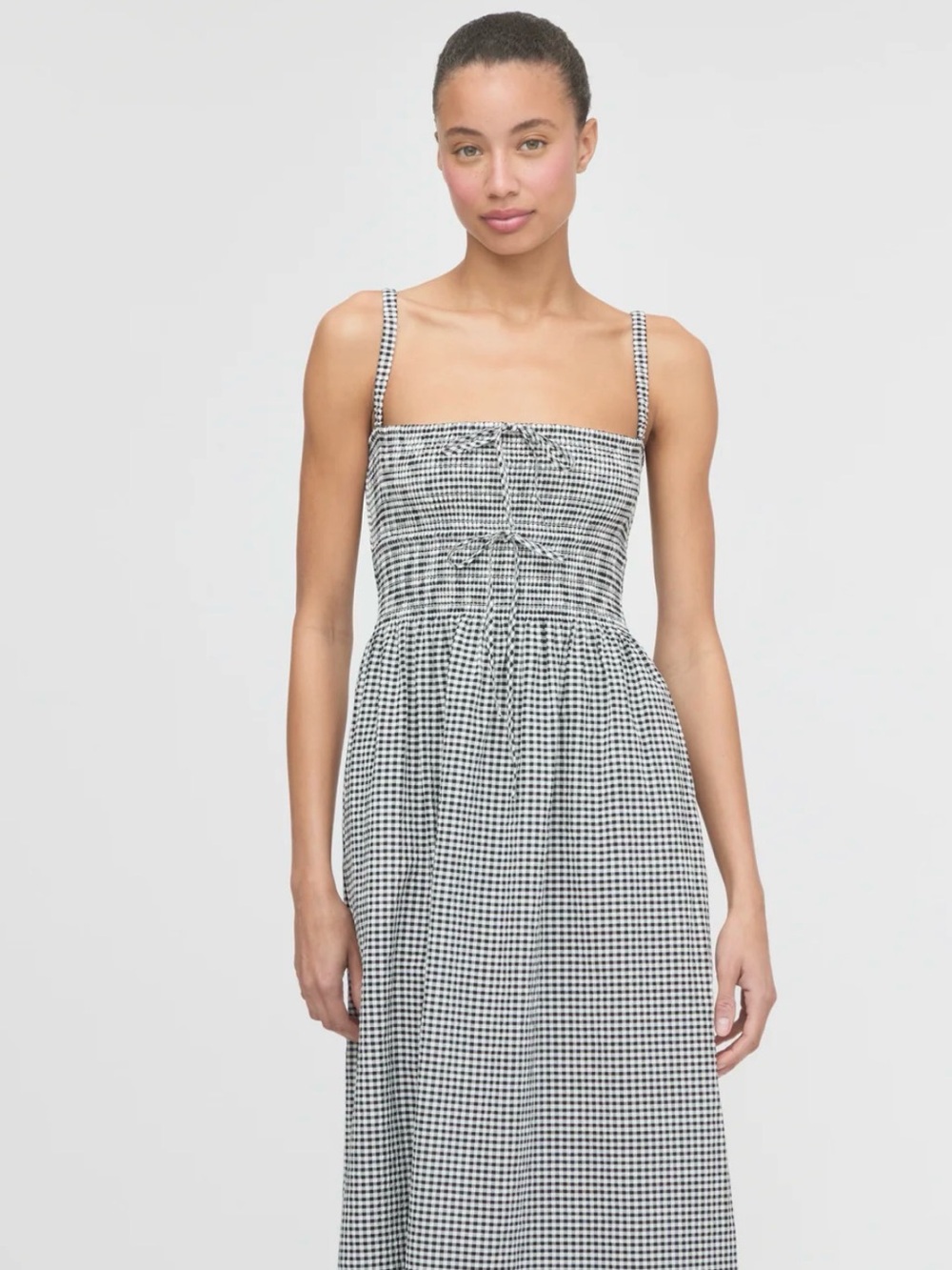 Hill House Home The Larissa Nap Dress in Black/Sand Gingham | Small | SOLD OUT - Picture 2 of 15